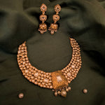 Load image into Gallery viewer, Majestic Real Gold Kundan Necklace Set with Pearl Drops