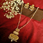 Load image into Gallery viewer, Beautiful Pearl Drop Gold Necklace Set with Filigree Detailing