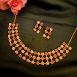 Load image into Gallery viewer, Contemporary Real gold necklace set with square shape design