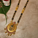 Load image into Gallery viewer, Gold Antique Design Mangalsutra with Pink and Green Stones for Women