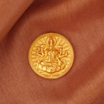 Load image into Gallery viewer, Goddess Lakshmi With Lotus Motif 22 Karat Gold Coin
