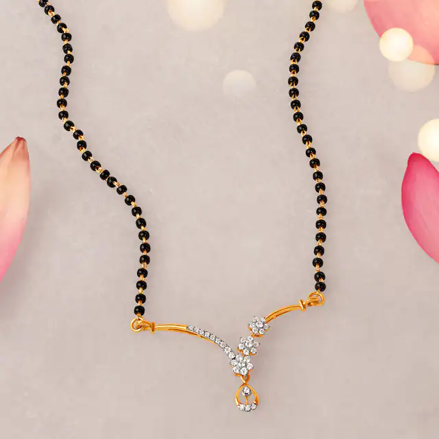 Dainty Floral Diamond Mangalsutra