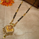 Load image into Gallery viewer, Heart-Shaped Designer Gold Mangalsutra with Pink &amp; Green Gemstones
