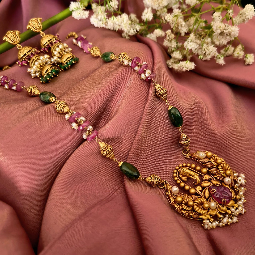 Traditional Jewellery Set with Necklace & Jhumka Earrings
