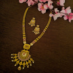 Load image into Gallery viewer, Traditional 22K Gold Temple Necklace Set with Ruby &amp; Pearl Detailing
