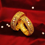 Load image into Gallery viewer, Traditional Gold Bangles with Intricate Detailing for Women
