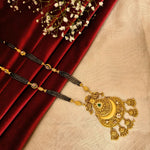 Load image into Gallery viewer, Gold Crescent Moon Designer Mangalsutra with Traditional Detailing
